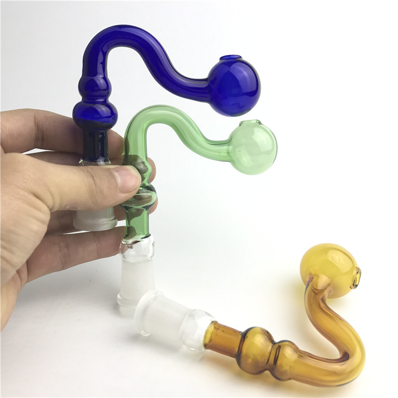 

Glass Oil Burner Water Pipes with 14mm 18mm male female Green Blue Brown Thick Colorful Pyrex Smoking Pipe
