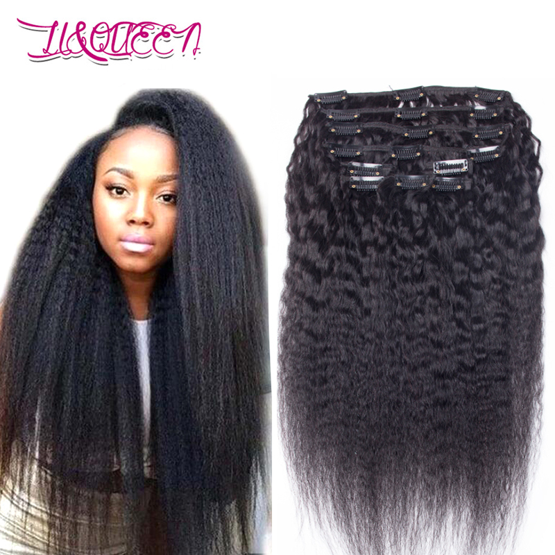 

Malaysian Kinky Straight Human Hair Clip In Hair Extensions Natural Black Unprocessed Beauty Weaves 10 Pcs/Lot 100g/lot, Black;brown
