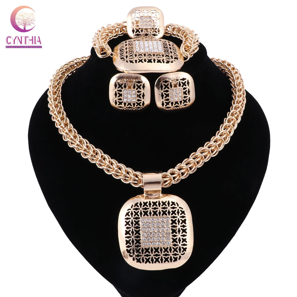 Statement Necklace Gold Plated Silver Plated Boho Women Hot Sale Trendy Necklace Jewelry Sets With Earrings For Party Wedding 2017