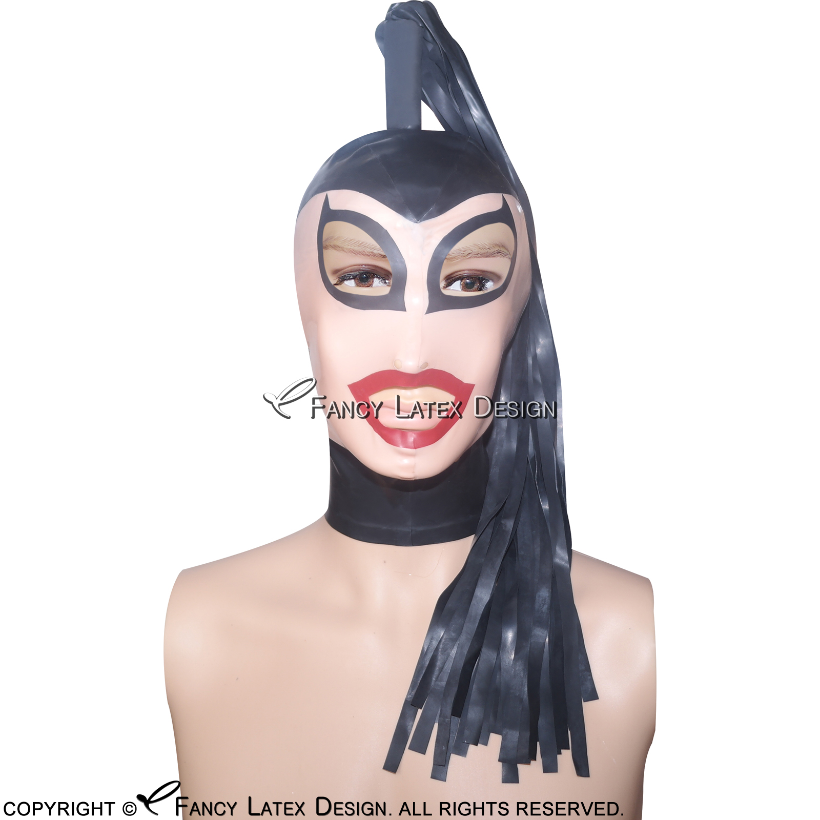 Realistic Latex Mask Open Eyes and Nostrils Rubber Unisex fancy Hood Unique Club