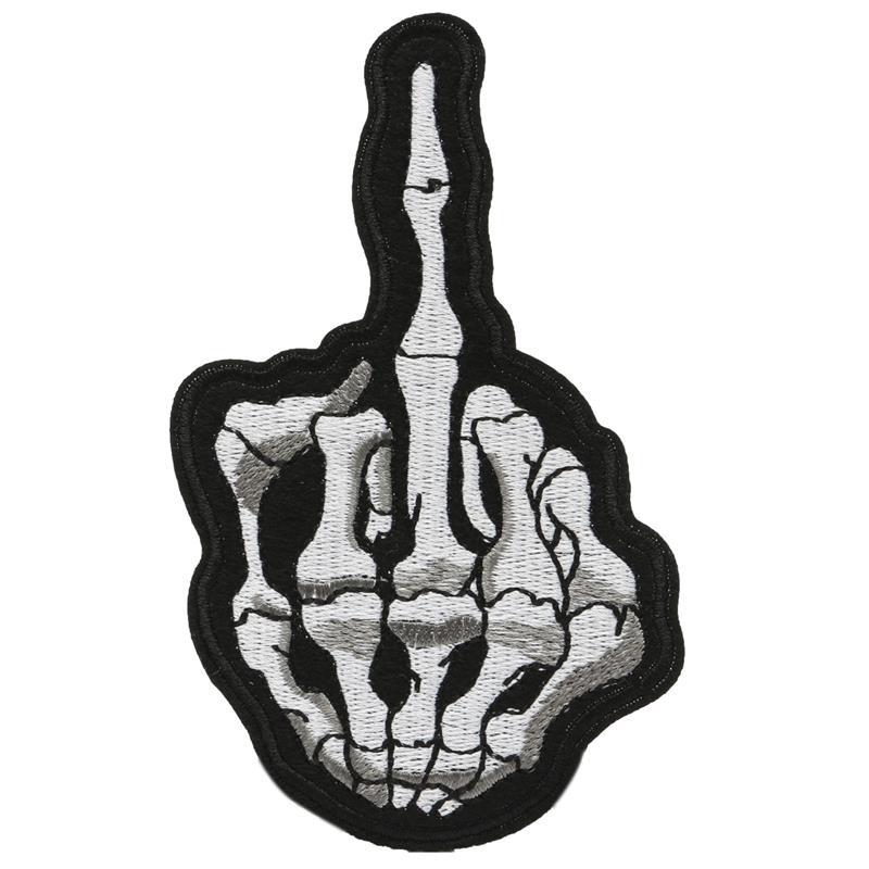 

10Pcs Finger Skeleton Embroidered Patches Badges Iron-On Sew-On Fabric Stickers For Bags Clothes Hat DIY Handmade Ornament, Black