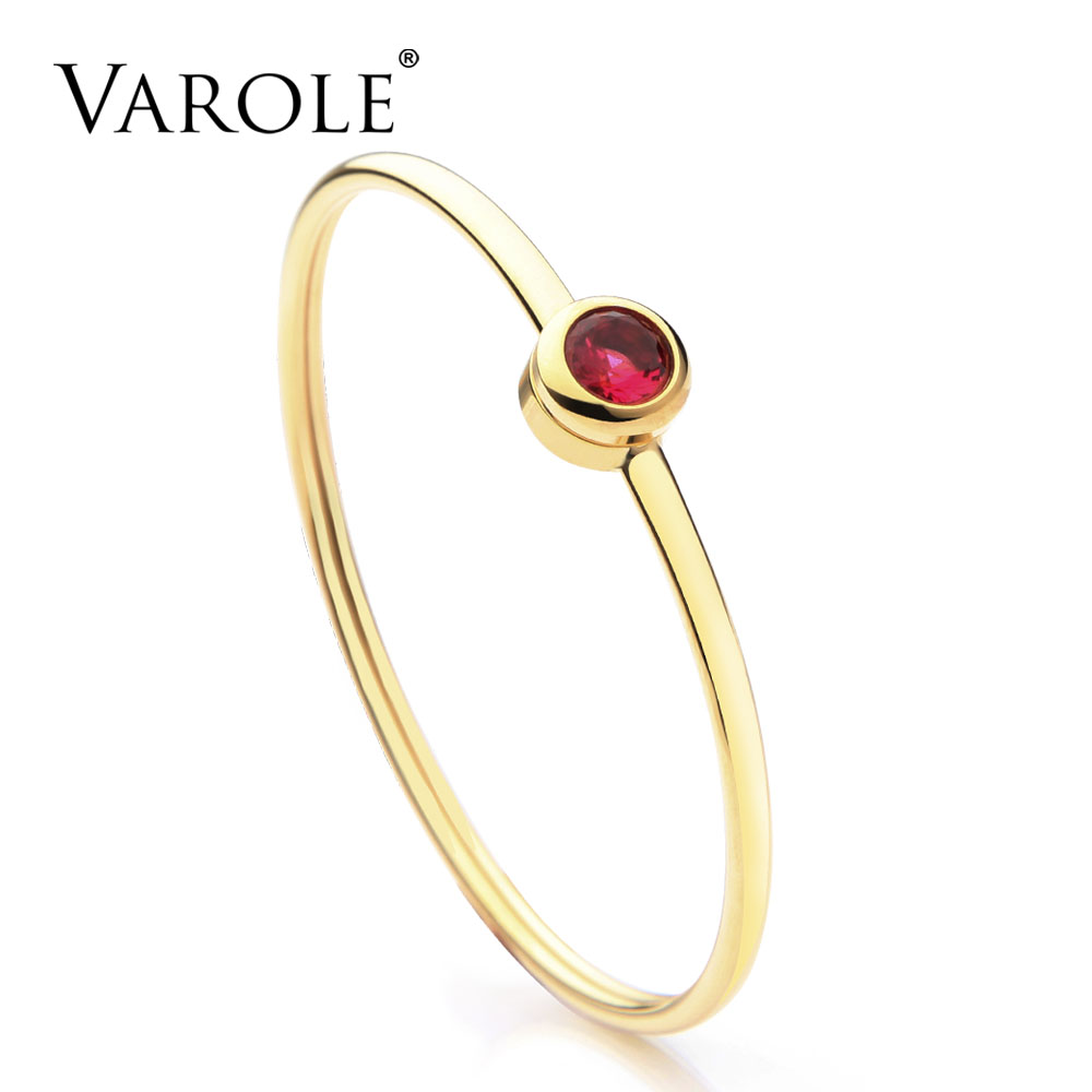 

VAROLE Can Open Shining Crystal Cuff Bracelets For Women Jewelry Stainless Steel Gold Color Bracelets & Bangles Female Pulseras
