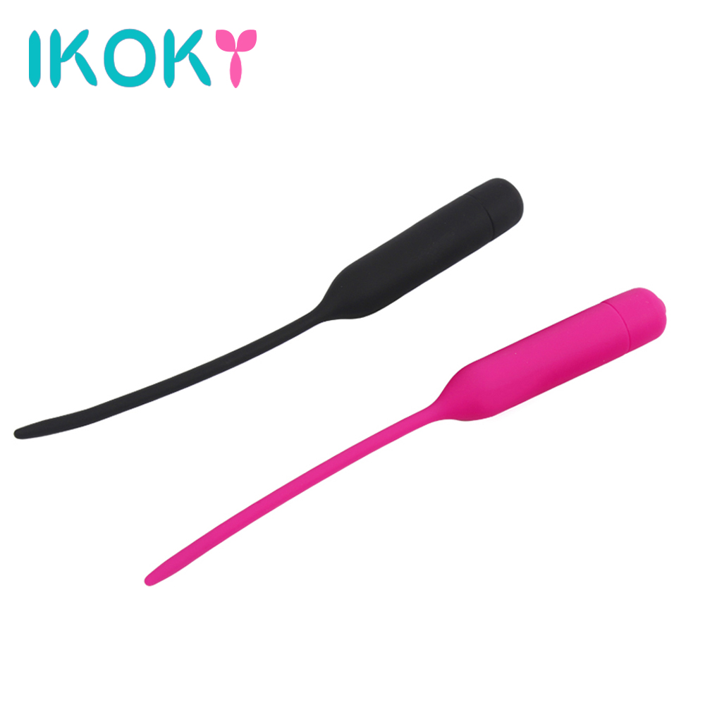 

IKOKY 10 frequency vibration Sex toys For men Penis plug Urethral dilators Sex Sounds Catheters 5.5mm Silicone q170718