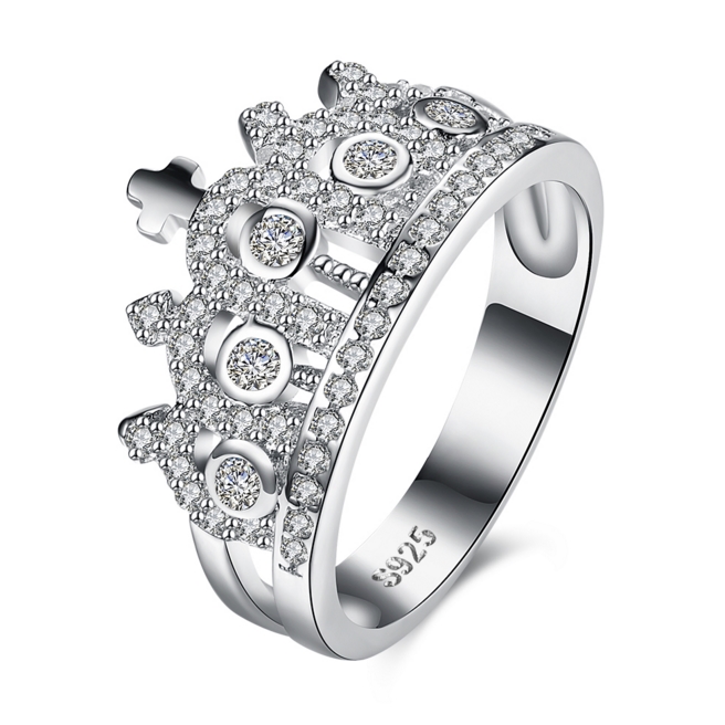 

100% S925 ring for Valentine's Day princess crown sterling sliver rings
