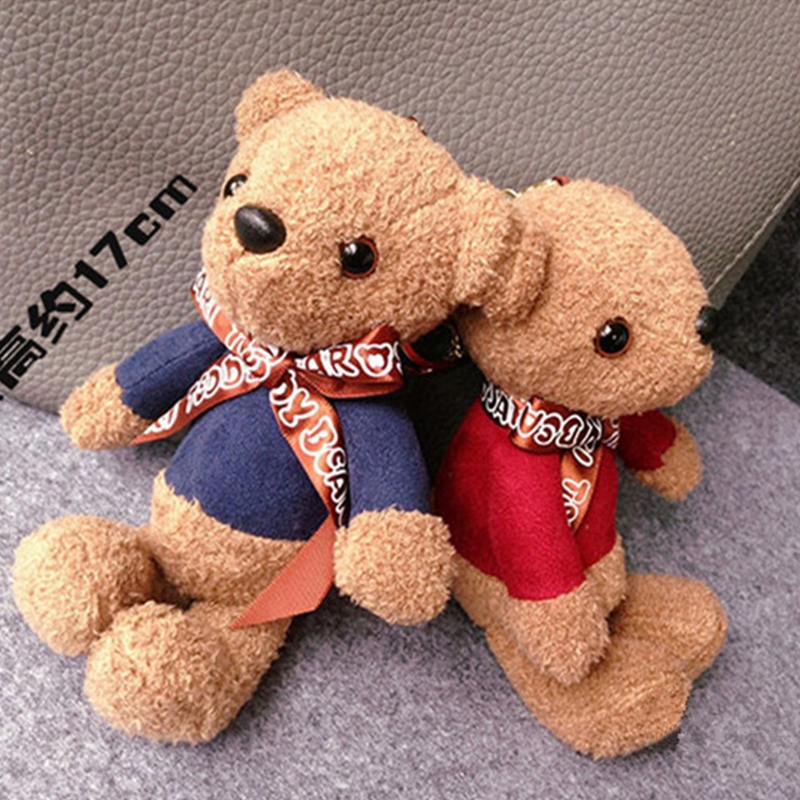 

Cute Soft Cartoon Animal Keychain Small Teddy Bear Toy Plush Doll Keyring Stuffed Pendant Key Chain Women Bag Charm Trinket Gift