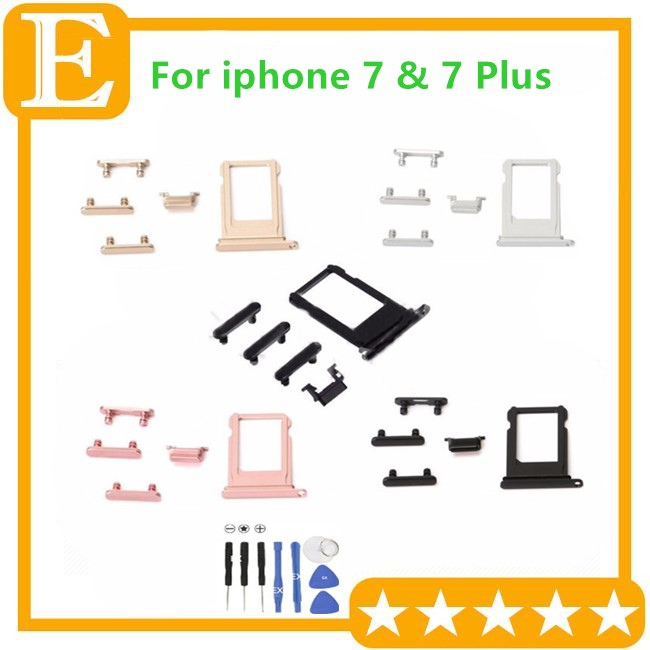 

Side Button Set For iPhone 7G 4.7'' 7 Plus 5.5'' Power Volume Mute Lock Switch Buttons Sim Card Slot Replacement Parts