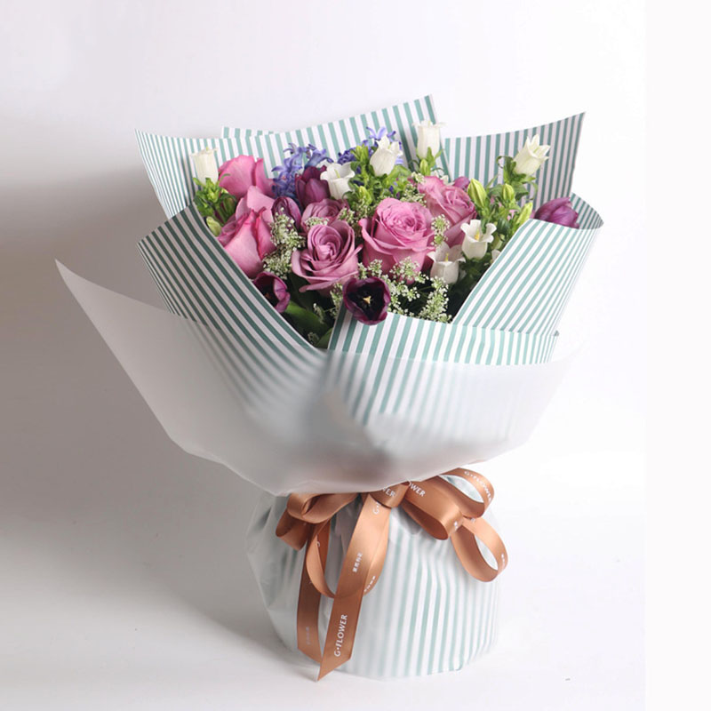 

20PCS Flowers Packaging Waterproof Matte Striped Paper Flowers Florist Bouquet Gift Florist Supplies Wrapping Paper