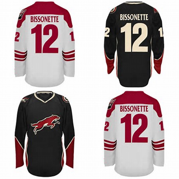 

Cheap 2016 New MENS Phoenix Coyotes 12 PAUL BISSONNETTE Hot sale White Red 100% Stitched Ice Hockey Jerseys Size XS-5XL Mix order, Black;red