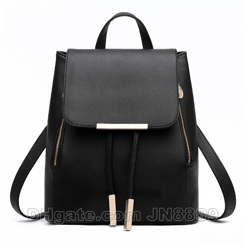 

Hot Sale Women Backpack High Quality PU Leather Mochila Escolar School Bags For Teenagers Girls Top-handle Backpacks, Black