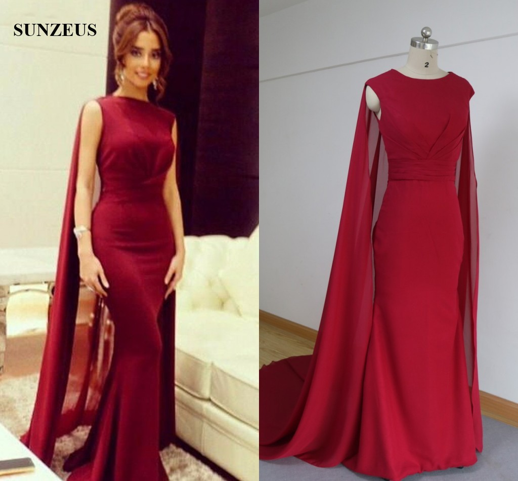 red chiffon cape