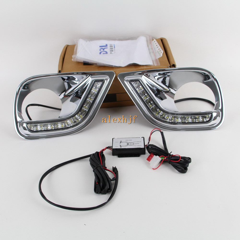 

Super Bright LED daytime running lights dedicater with fog lamp cover for TOYOTA RAV4 2013-2016, LED Front Bumper DRL, White