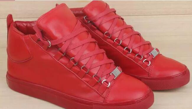 2017 new wholesale Hot Selling Mens sneakers New Arrivals Arena Authentic Leather Homme Rubber Sole Flats high top Shoes In free shipping