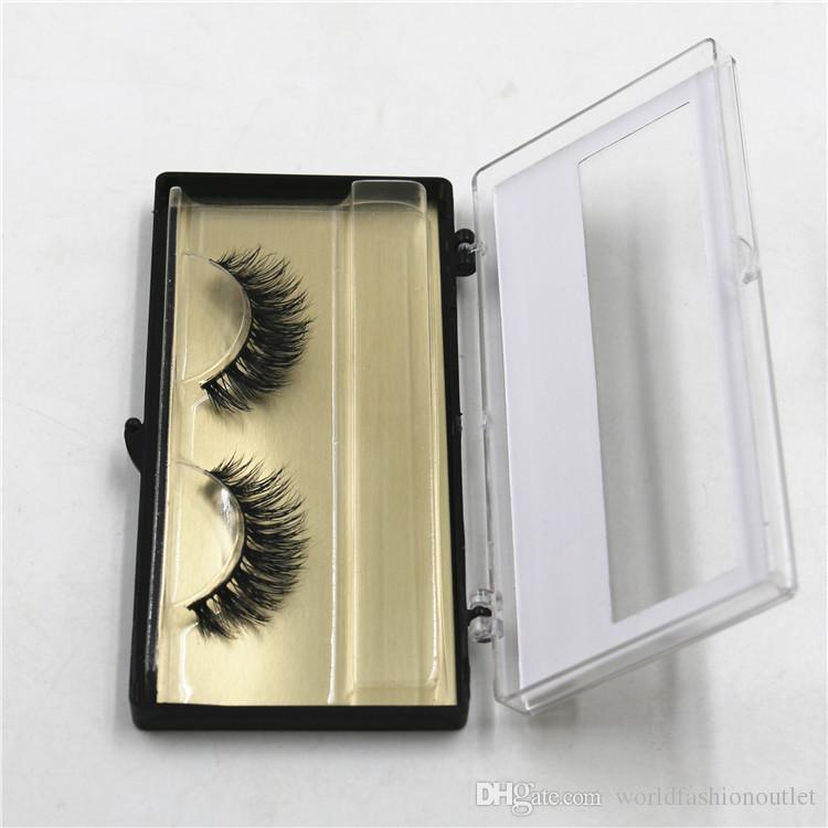 

Hot False Eyelashes Handmade Natural Long Thick Mink Fur Hair Eyelashes Soft Fake Eye Lash extensions Black Terrier Full Strip With Box 014