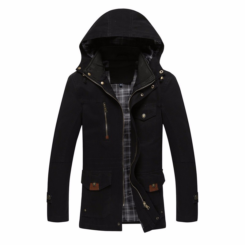 Wholesale- 2017 Hot high quality brand men coat fall and winter long section of large size Slim casual jacket Overcoat Free Shipping