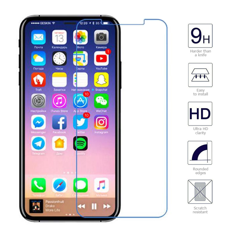 

High Quility Tempered Glass For iPhone Xs Max Screen Protector 0.26mm Extra Thin 9H Protective Film For iPhone X-Xr-8-7-6/Plus Retail Box
