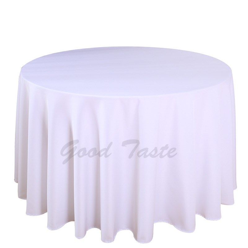 

10 PCS 108 inch Round Table Cloth Polyester Seamless White Tablecloths for Wedding Event Decor Home dining room