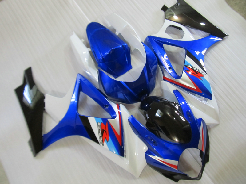 

High quality plastic fairing kit for Suzuki GSXR1000 07 08 white blue fairings set GSXR1000 2007 2008 OT14, Same as picture