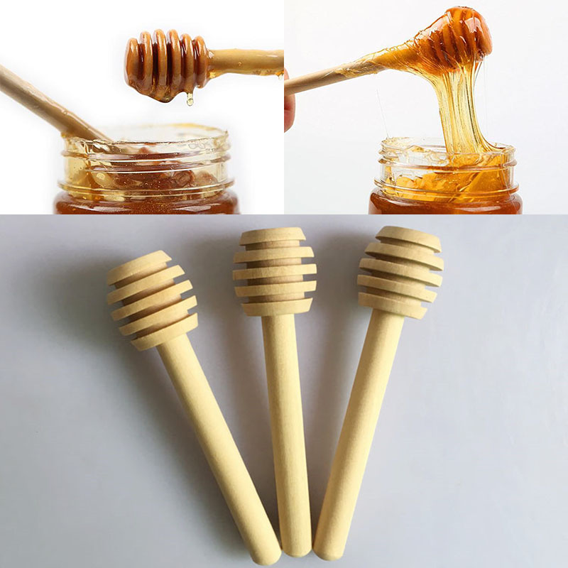 

8cm Long Mini Wooden Honey Stick Honey Dippers Party Supply Spoon Stick Honey Jar Stick Free DHL WX-C30