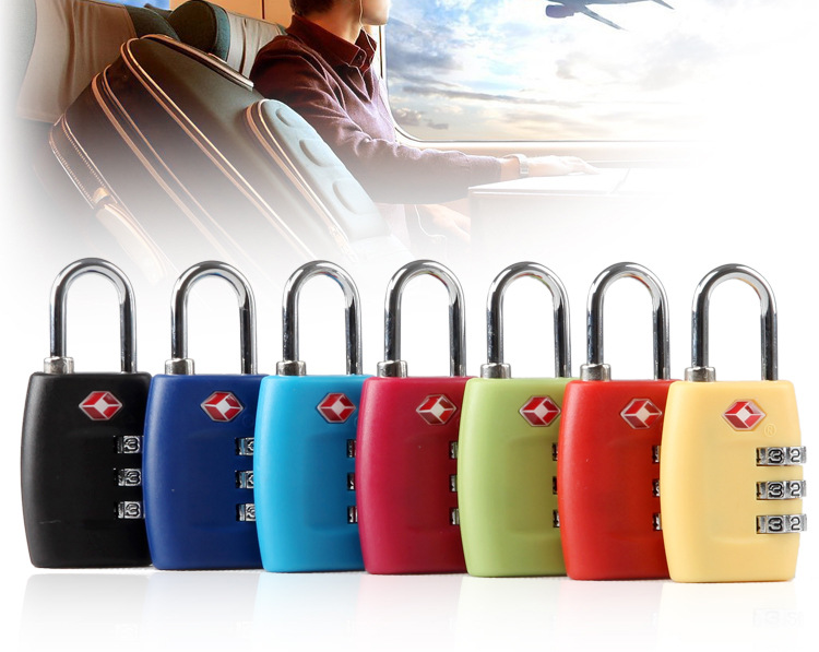 

Customs Luggage Padlock TSA338 Resettable 3 Digit Combination Padlock Suitcase Travel Lock TSA locks
