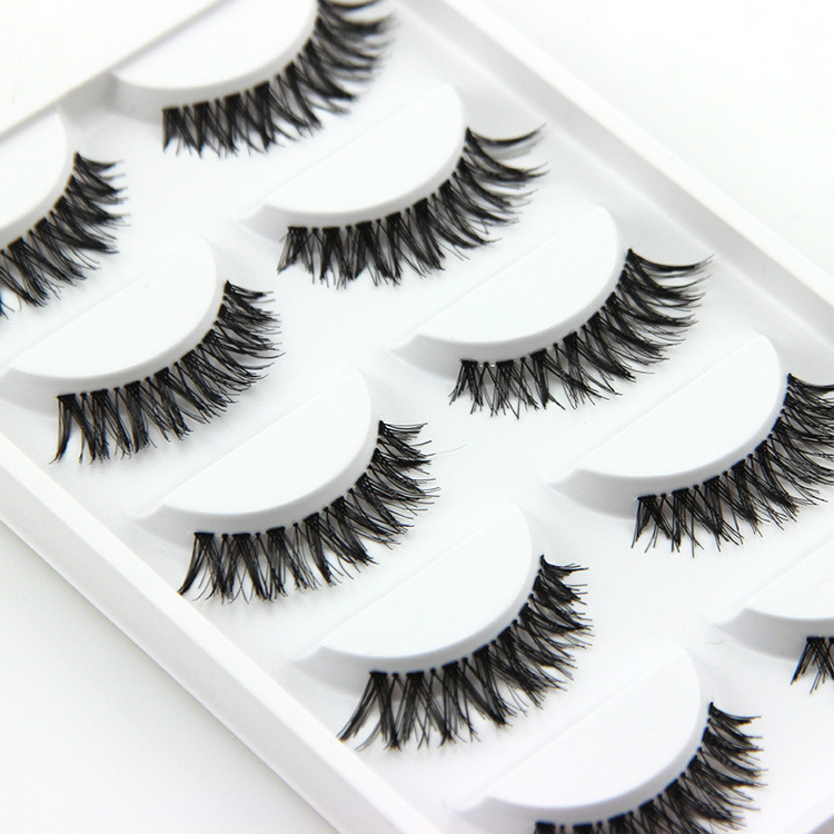 

Crisscross Natural False Eyelashes Lashes lashes Women Lady Black Cross 5 Pair/Lot