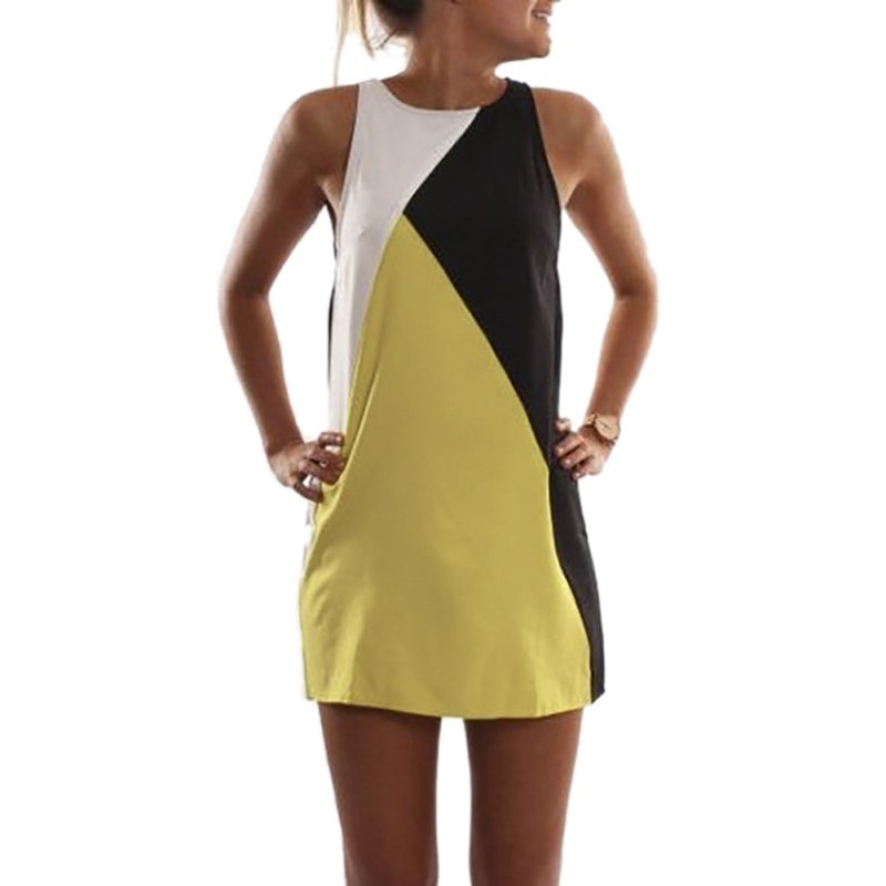 

Wholesale- Women Summer Casual Sleeveless Evening Party Beach Dress Short Mini Dresses Vestido, Khaki