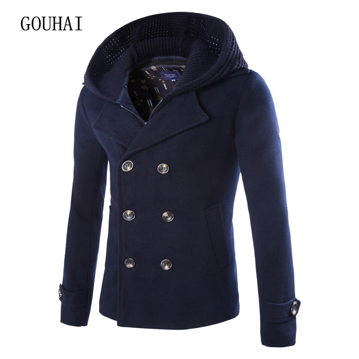 hooded peacoat mens