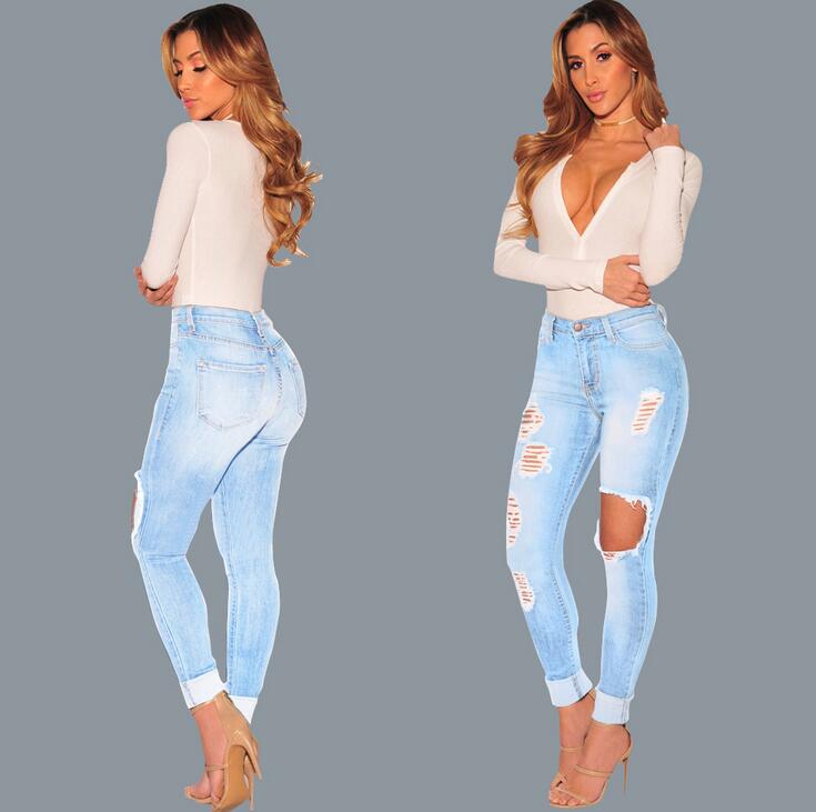 

Newest arrival fashion gift hole women's jeans JW017 Womens Jean, Color 1