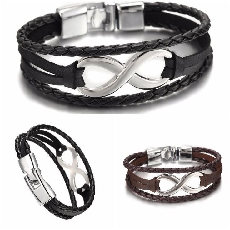 

Good A++ New lucky 8-word leather bracelet bracelet leather 8-word bracelet FB547 mix order 20 pieces a lot Link, Chain