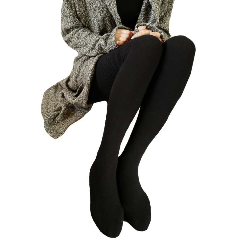 

Winter Plus Cashmere Leggings Stripe Style Woman Casual Warm Velvet Leggins Cotton Thick Slim Super Elastic Leggings, Style 1 dark gray