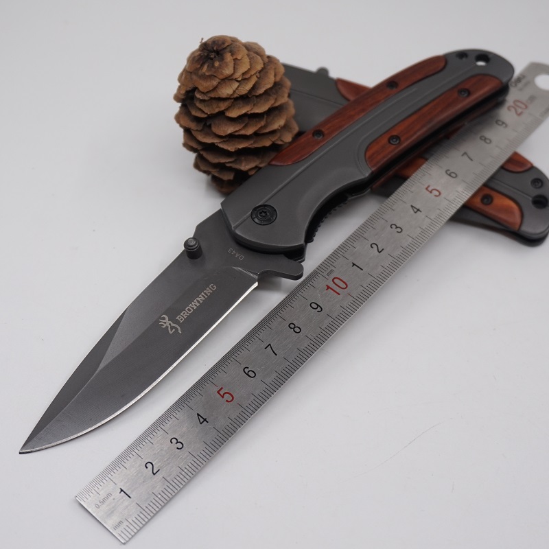 

Browning Knife DA43 Titanium Tactical Knife Survival Folding Blade Hardened 3Cr13 56HRC Pocket Hunting Knives Outdoor Camping Knife EDC Tool