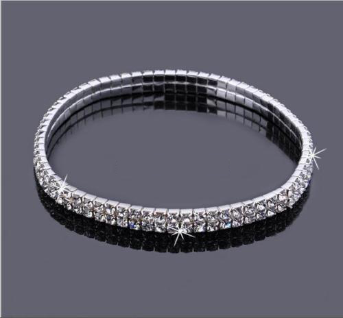 

2 Row Sparkly Crystal Rhinestone Stretch Anklet Hot Sale Summer Beach Barefoot Sandal Ankle Chain Anklet Foot jewelry for Women