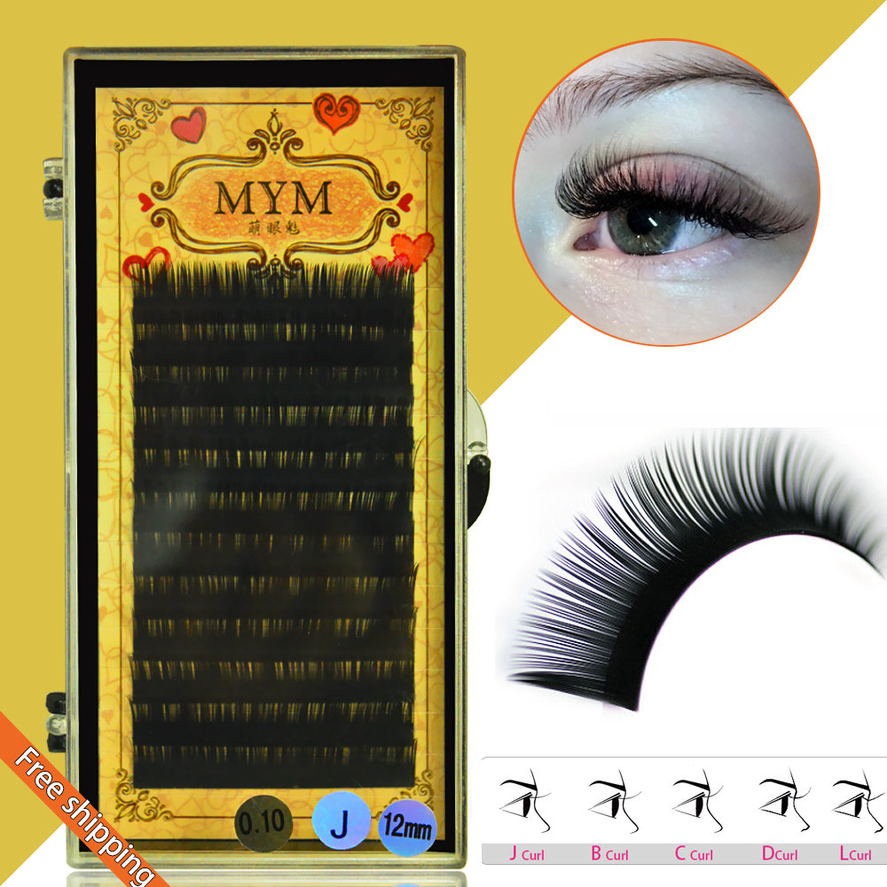 

Wholesale- Free shipping1 pcs 0.05 J/B/C/D Curl Mink Eyelash Extension Thin and Soft Materail 3d 6d Voluming lashes Tray Lash