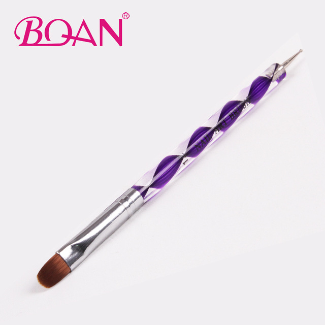 

Wholesale- Retail BQAN 1 Pcs nail art dotting tools nail dotting tool gel brush Purple 10# free shipping