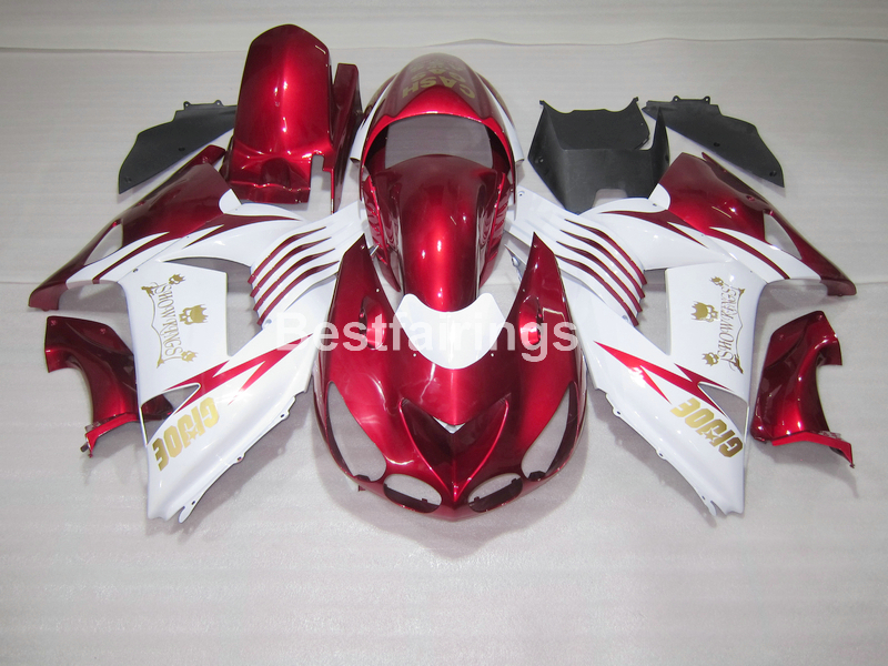 

Free 7 gifts fairing kit for Kawasaki Ninja ZX14R 06 07 08 09 10 11 red white injection mold fairings ZZR1400 2006-2011 OP18, Same as picture