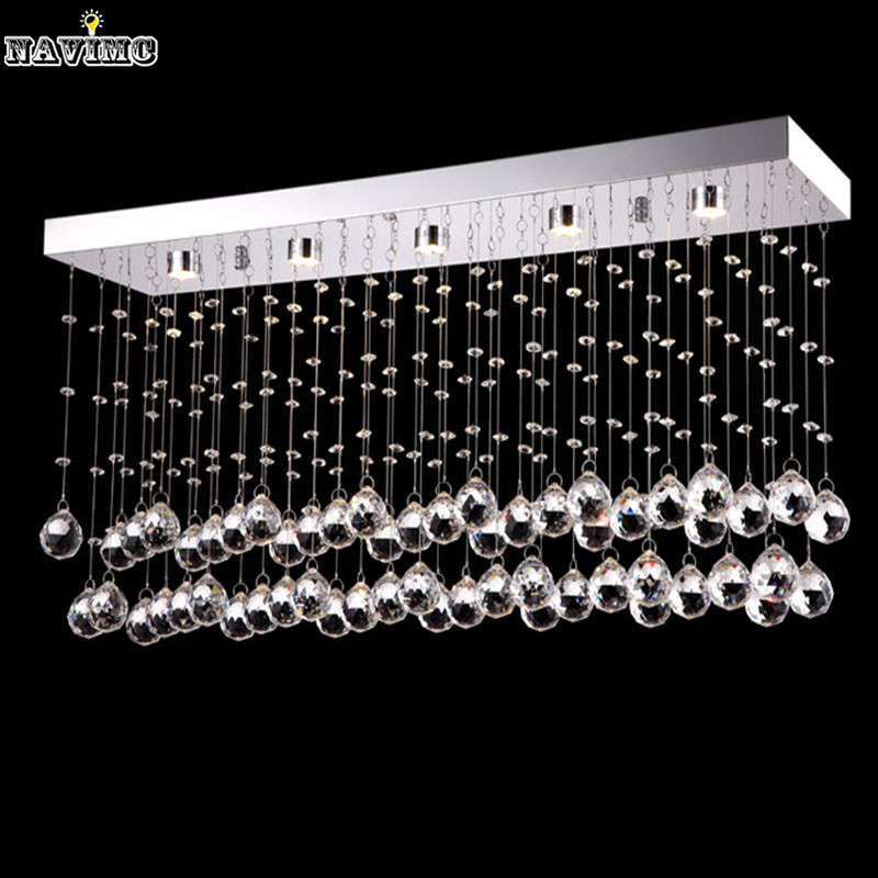 Contemporary Led Luster Crystal Chandelier Interior Curtain Wave