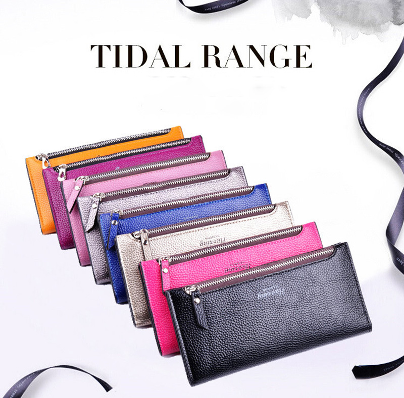 

2017 New zipper Coin Bag women wallets Thin purses female long thin wallet passport holder ID Card Case, Gold