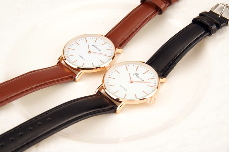 

Geneva of The Ultra Thin Belt Two Pin Male Ladies Watch Casual Student Quartz Watch, Note color in order