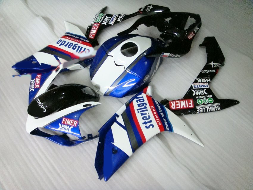 

Injection molding plastic fairing kit for Yamaha YZF R1 07 08 blue white black fairings set YZFR1 2007 2008 OT04, Same as the picture shows