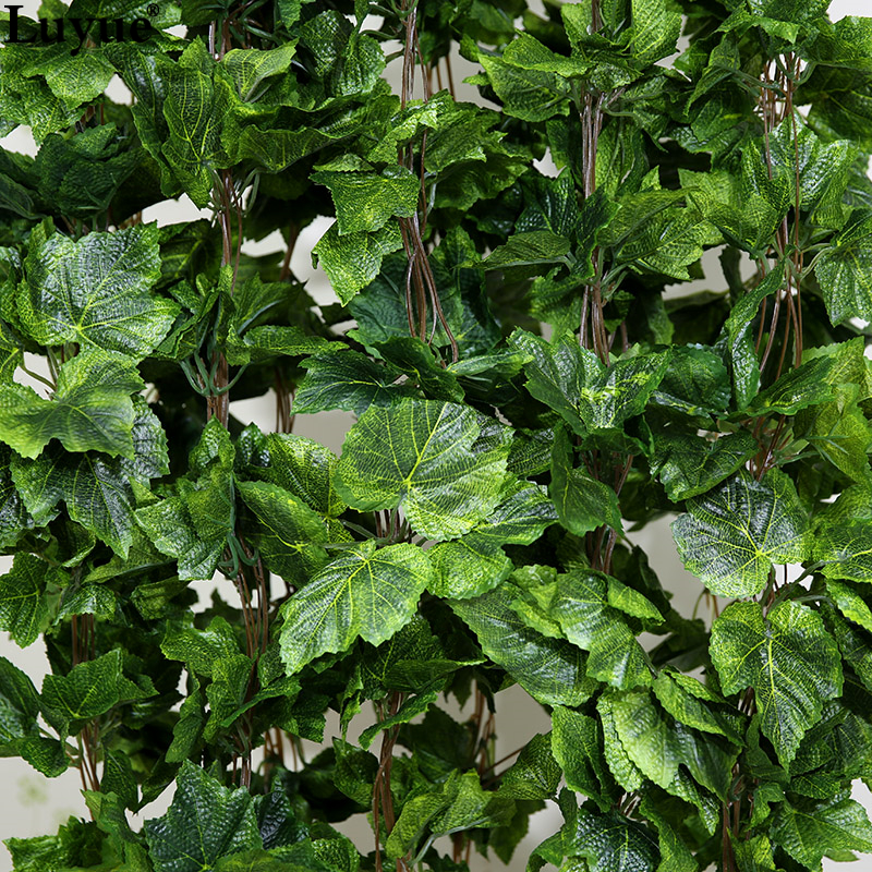 12 Pcs Int/érieur Exterieur Plante Guirlande plantes artificielles de vigne fausses fleurs Feuille de raisin suspendue guirlande Decoration Deco Maison Mariage/…/… Feuille de raisin Plante Artificielle