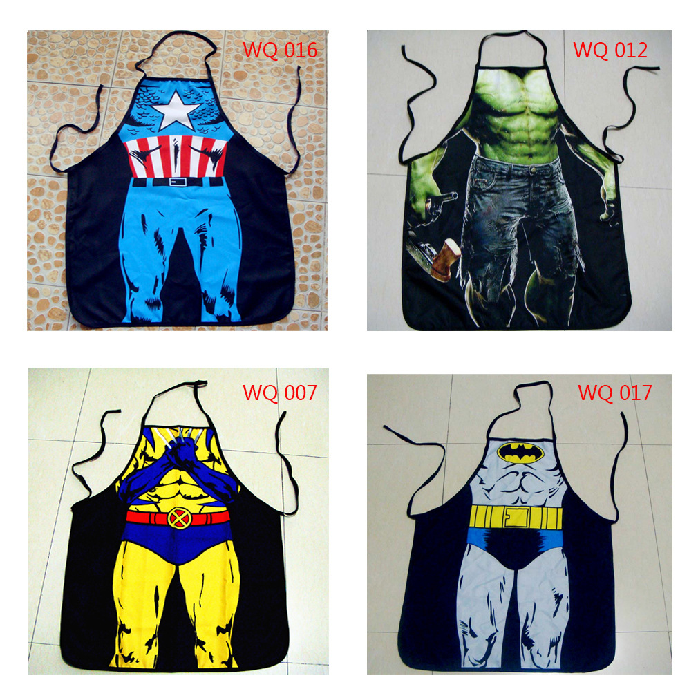 

Superman Batman Apron personality Funny aprons creative couple party sexy gifts