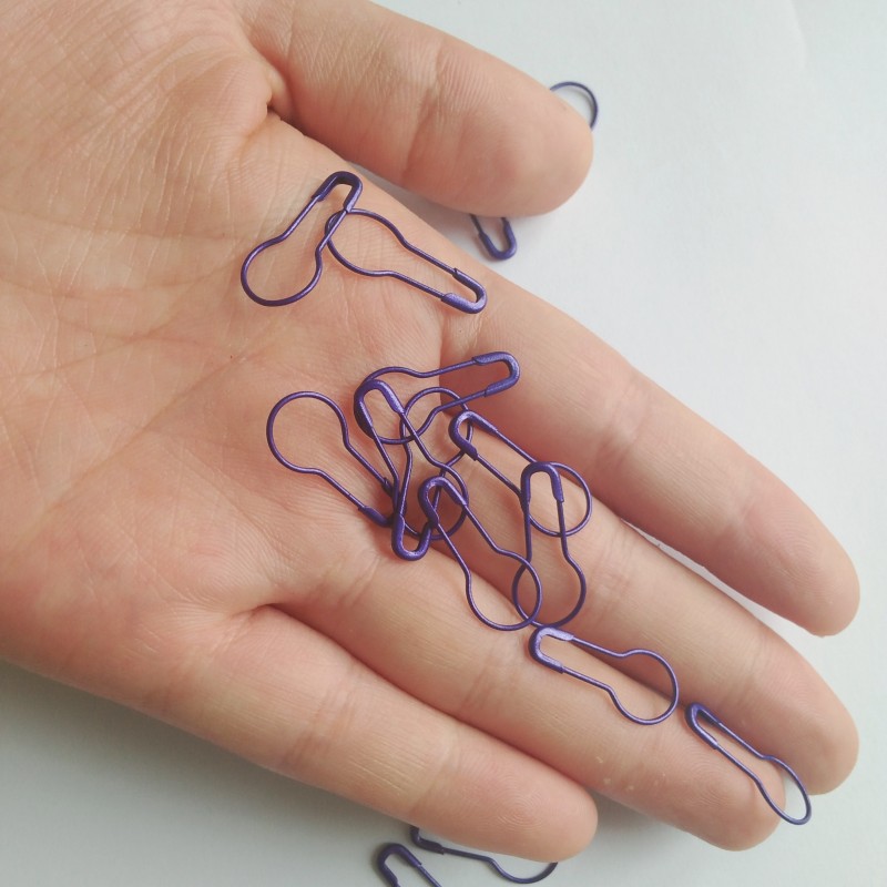 

1000 pcs new steel shiny purple color pear shaped safety pin good for stitch marker free shipping