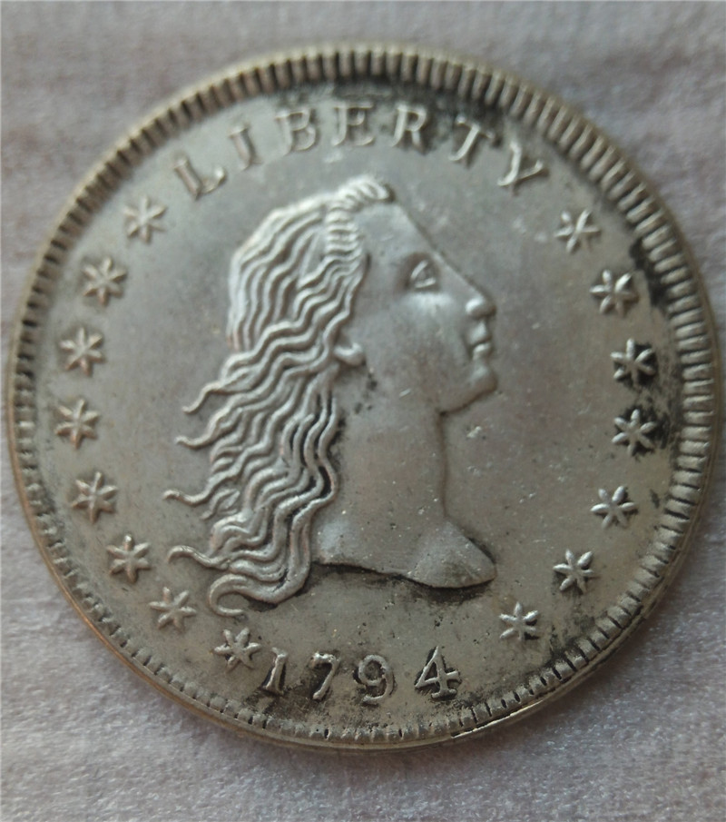 

United States Draped Bust Dollar 1794 Coins Copy Archaize Old Looking US Coins Brass Crafts Coins\Whole Sale Free Shipping
