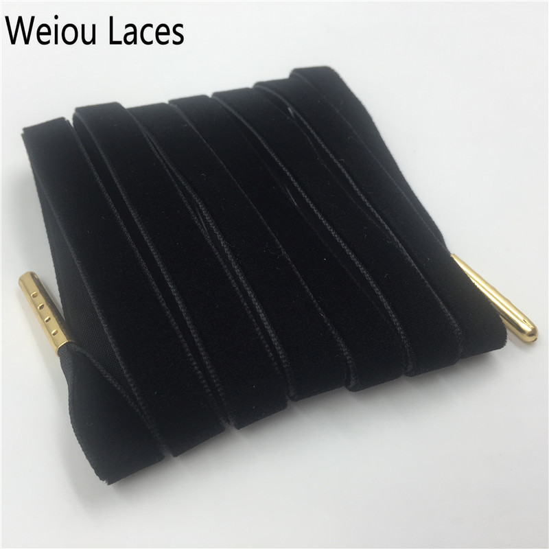 

Weiou New design Flat Single Side Velvet Shoelaces Ribbon Fantastic Shoe Laces Sneaker Sport Bowknot Shoes Lace One Pair