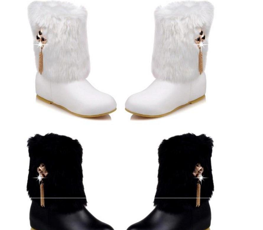 2017, style d'hiver avec des bottes courtes pour femmes moelleuses Version coréenne de l'hiver avec des bottes en velours