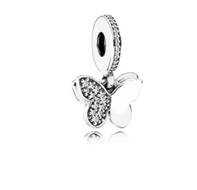 

Fits Pandora Sterling Silver Bracelet Butterfly Dangle S925 Beads Loose Charms For European Snake Charm Chain Fashion DIY Jewelry