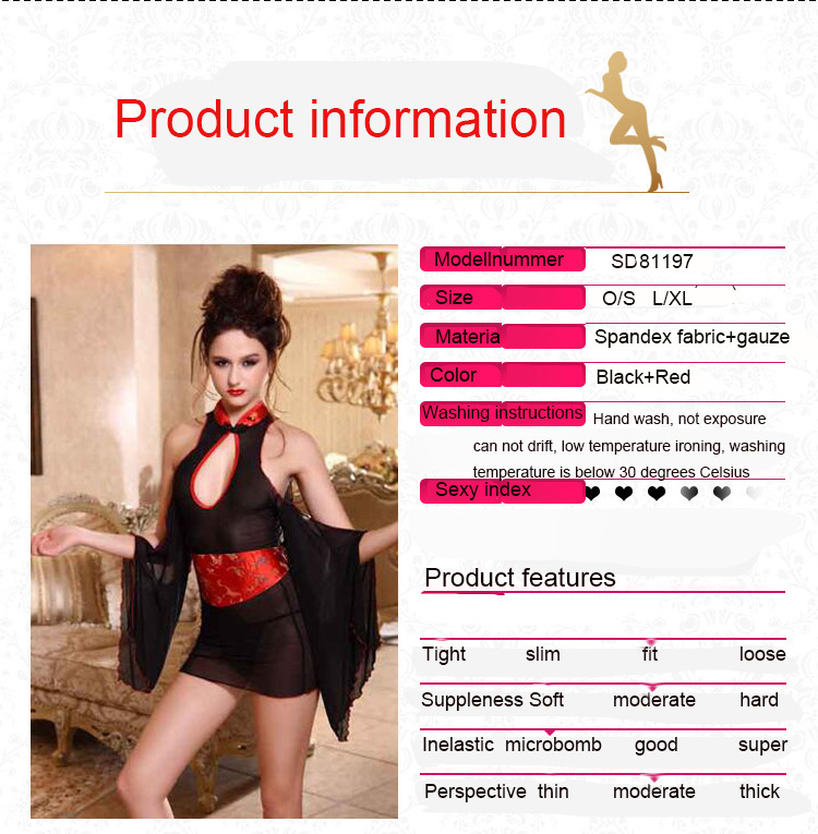 

2017 Hot sale sexy lingerieNet of gauze, Japanese geisha kimono, The bat sleeve, cosplay close-fitting dress weman sexy underwear, Multi-color