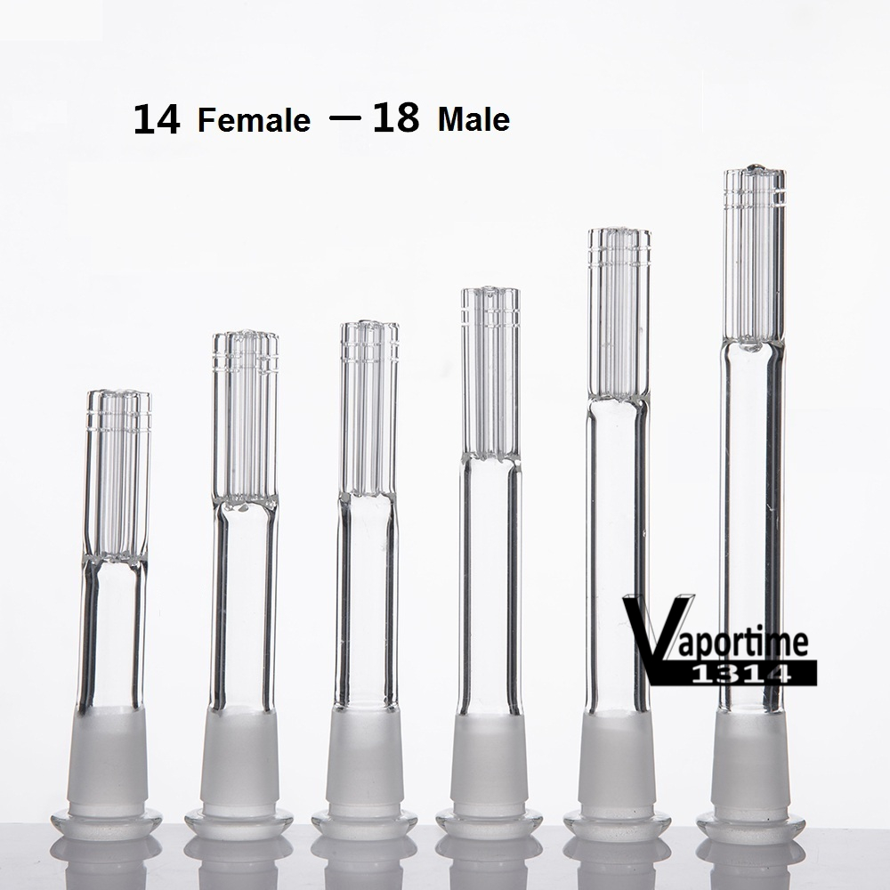 

Glass Smoking Accessories Downstem Diffuser Six Armed Connector 14mm Female To 18mm Male Frosted Joint Dropdown 14F 18M Water Pipe Well Wrapped 279