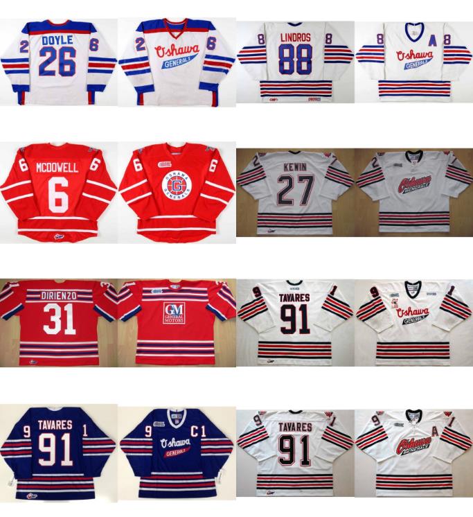 

Personalized OHL Oshawa Generals Jersey 26 Shane Doyle 6 Jimmy McDowell 88 Eric Lindros Mens Womens Kids Stitched Hockey Jerseys Goalit Cut