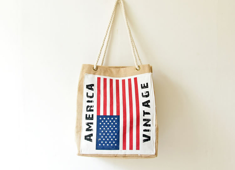 

2pcs 2017 American and England Flag printing waterproof Jute Linen Shopping bags Big Messenger Storage Bags, As photos