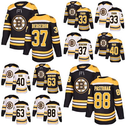 

2018 New Brand Men Boston Bruins 37 Patrice Bergeron 88 David Pastrnak 40 Tuukka Rask 33 Zdeno Chara 63 Brad Marchand Hockey Jerseys, Black;red